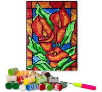 Loquet Crochet Kits Tapis Broderie Point De Croix Canapé Coussin Tapis Tapis à Point Noué Loquet Bricolage Tapis De Sol Kit De Broderie DIY Tapis Faire La Décoration Intérieure Set 90 x 120 cm