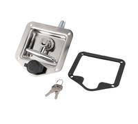 Loquet de boîte à outils de camion en acier inoxydable, serrure à poignée en T pour boîte à outils de remorque, poignée pliante encastrée avec coussinet en caoutchouc, mécanisme