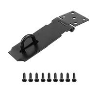 Loquet de Cadenas Agrafe,1 Pièces Porte Fermoir Verrou de Porte Moraillon De Verrou en Acier Inoxydable 4 Pouces Avec Des Vis Porte Cabinet de Sécurité, Fermoir de Cadenas le noir