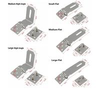 Loquet de cadenas pratique en acier inoxydable, anti-effraction, fermoir de porte domestique, loquet de hangar à Angle droit de 90 degrés Medium-Flat Silver