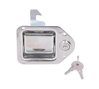 Loquet de poignée de boîte à outils avec 2 clés, serrure à palette argentée en acier inoxydable 304, remplacement sécurisé et durable antirouille pour camion RV remorque ATV UTV