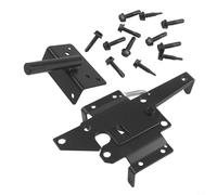 Loquet de portail autobloquant robuste pour clôture en bois, serrure automatique à gravité en acier au carbone avec libération du bout des doigts pour jardin, piscine, cour, noir