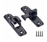 Loquet De Porte 90/180 Degree Flip Door Lock Slid Barn Bolts Home Security Sliding Doors Latch Small Gate(Black-1pcs)