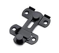 Loquet de porte à boulon coulissant à 180 ° - Boucle de porte vintage en acier inoxydable for portes d'armoires, 1 paquet(Black,Short)