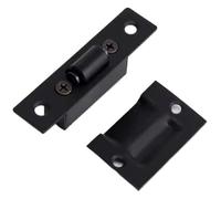 Loquet de porte à pression, 2 pièces, loquet tactile, placard, coulissant fenêtre, gâche, double en alliage zinc(Black)