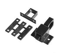 Loquet de porte automatique pour portes battantes, serrure à ressort en alliage d'aluminium avec sécurité antivol, pêne dormant à fermeture automatique pour maison et arrêt (noir)