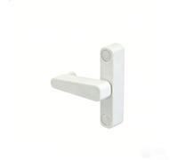Loquet de porte compact en alliage de zinc avec design rotatif pour gaucher ou droite coulissante pour porte en verre (9 mm de large, blanc)