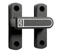 Loquet de porte coulissante en alliage de zinc avec installation réglable et veilleuse pour éviter de glisser et fournir une visibilité à la tombée de la nuit (noir)