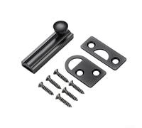 Loquet de porte coulissante en laiton robuste pour salle de bain - Matériel pratique avec vis (noir 5,1 cm)