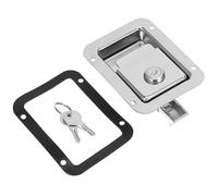 Loquet de Porte de Remorque à Palette, Poignée Encastrable, 1 Set | Acier Inoxydable Argenté, Haute Résistance, Prévention des Manipulations, pour Rv et Camion