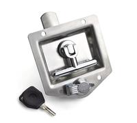 Loquet de porte de remorque, serrure à poignée en T, clés en acier inoxydable hautement polies avec joint, poignée en T pliable, loquet for camping-car et camion, 1 pièce