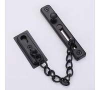Loquet de porte de sécurité avec verrou de protection et loquet coulissant pour une entrée forcée permettant une communication sûre avec les visiteurs (noir)
