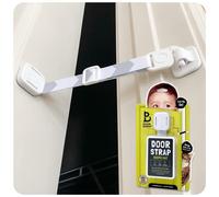 Loquet de Porte Door Budy pour les bébés avec sangle ajustable. Pas besoin de barrière pour bébé. La pièce contenant la litière du chat sera inaccessible aux bébés alors que les chats pourront entrer facilement. S'installe en quelques secondes, pratique et simple d’utilisation. (Gris)