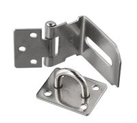 Loquet de porte en acier inoxydable à 90 degrés et agrafe pour abri de jardin, loquet de fermeture de portail extérieur compatible avec cadenas, fixation de porte en acier inoxydable (1 pièce)