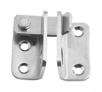 Loquet de porte en acier inoxydable brossé sans perçage, verrou de sécurité pour armoire, tiroir, armoire, portail, support anti-violence (petit gauche) (petit gauche)