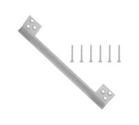 Loquet de porte en forme de L en acier inoxydable pour portes coulissantes, bouclier de sécurité pour serrure de porte et pêne dormant, finition argentée, design réversible pour installation à gauche