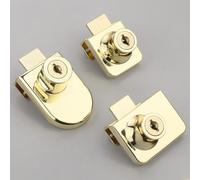 Loquet de porte en verre robuste avec finition dorée et jeu de clés pour cave à vin ou vitrine (A)