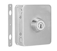 Loquet de porte en verre, serrure de porte en verre de sécurité à la maison en fer carré sans perçage solide pour bureau à la maison