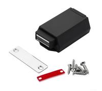 Loquet de porte magnétique à pousser pour armoires de cuisine et de salle de bain, en alliage de zinc, 62 x 39 mm, noir/W