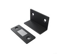 Loquet de porte magnétique et butée pour portes d'armoire, tiroirs et armoires avec construction en acier et design invisible (noir)