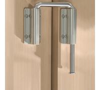 Loquet de porte multi-angle fabriqué en alliage d'aluminium compatible avec les installations de cadre de porte à 90 degrés et 180 degrés sans perçage (blanc)