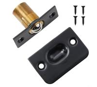 Loquet de porte réglable robuste pour porte intérieure invisible en laiton massif avec gâche Noir