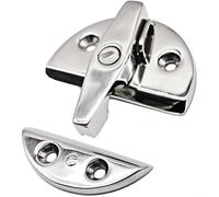 Loquet de porte rond en acier inoxydable 316 pour porte de bateau - Fermeture sécurisée pour trappes et tiroirs - 58 x 53 mm - Argenté