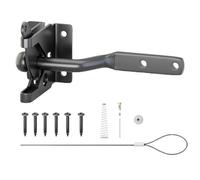 Loquet de Portillon à Automatique,Verrou de Porte Noir à Fermeture Automatique | Serrure Résistante Aux Intempéries Pour Sécurité Métal Bois Jardin Terrasse Grange Ferme Abri Piscine