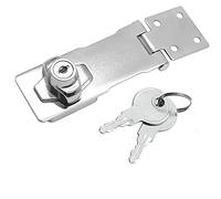 Loquet de sécurité à clé identique de 10,2 cm, avec bouton tournant à clé identique, loquet de sécurité en métal pour armoires, tiroirs, boîtes à outils, différentes portes, lot de 1 (argent)