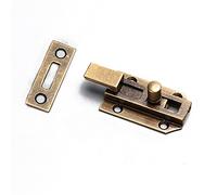 Loquet de sécurité en laiton massif, 1 pièce, verrou coulissant polyvalent for portes, armoires et fenêtres(Antique bronze,4cm)