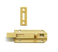 Loquet de sécurité en laiton massif, 1 pièce, verrou coulissant polyvalent for portes, armoires et fenêtres(Copper bright,6cm)