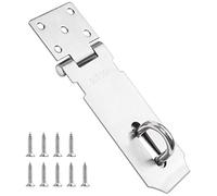 Loquet de sécurité JatilEr - 5,5 pouces - Verrouillable avec 9 grandes vis anti-rouille - Cadenas en acier inoxydable 304 pour cadenas, armoires, portails