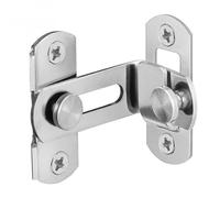 Loquet de Sécurité pour Porte de Grange en Acier Inoxydable Argenté | Bascule à 90 Degrés, Tige Fixe Épaissie, Application Gauche ou Droite, Ajoute de L'intimité
