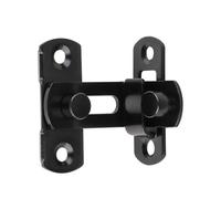 Loquet de serrure à pêne pour porte Loquet de porte à loquet protection 90 degrés et 180 en acier inoxydable, verrou bascule for grange coulissante, serrure angle droit fer(Black 1)