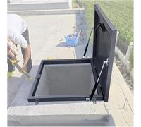 Loquet de toit robuste, porte de sécurité en acier galvanisé avec vérin à gaz pour un accès étanche à la pluie