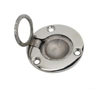Loquet de trappe de bateau encastré avec anneau de levage en acier inoxydable résistant parfait pour les applications marines et portes d'armoire (50 x 50 mm)