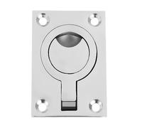 Loquet de trappe marine en acier inoxydable encastré avec anneau de levage et poignée de traction pour petites trappes de sol et portes de poche, design antirouille (64 x 46 mm)