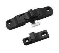 Loquet de verrouillage coulissant et pliable pour porte et fenêtre, fabriqué en plastique PP, crochet réglable pour une fixation sûre et fiable (crochet courbé, noir)