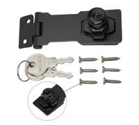 Loquet de verrouillage de 7,6 cm et agrafe avec cadenas et clés pour protection de garage, abri de jardin, armoire et porte, en alliage de zinc avec mécanisme de verrouillage sécurisé