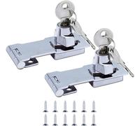 Loquet de verrouillage en métal, 3 pouces, boucle de verrouillage avec cadenas et clé, matériel chromé, 2 paquets