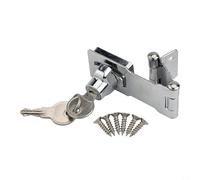 Loquet de verrouillage robuste et agrafe avec clés, cadenas en alliage de zinc pour placard, abri de jardin, garage, porte, armoire, tiroir, casier - Argent (6,3 cm/7,6 cm) (7,6 cm)