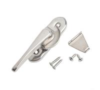 Loquet double face en acier inoxydable avec fermeture croissant pour la sécurité de la maison et la sécurité des enfants, pour verrou de rechange durable (argenté)