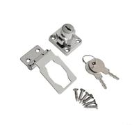 Loquet en alliage et serrure à agrafes avec mécanisme de bouton intégré - Serrure de porte de sécurité à clé pour armoires, tiroirs, abris de jardin, boîtes à outils et animaux domestiques D (6,3 cm)