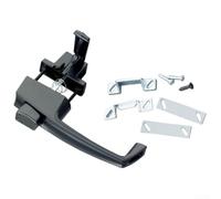 Loquet ergonomique à bouton-poussoir pour porte moustiquaire en bois (noir) | Construction en alliage de zinc de qualité supérieure, revêtement résistant aux intempéries, résistant aux UV et au gel