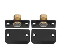 Loquet Magnétique Invisible Noir 2set, en Acier Inoxydable | Plaque de Gâche Réglable Incluse, Fermeture Discrète, pour Armoire et Cellier, Usage Bureau ou Maison