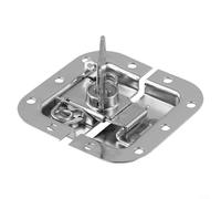 Loquet papillon encastré en métal argenté 82 x 77 mm pour valise de vol et valise de route, design encastré avec profondeur de 8 mm pour boîte de microphone et étui d'équipement