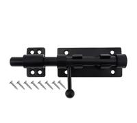 Loquet Porte 6 Inch 1Pcs Thickened Stainless Steel Barrel Bolt Door Latch for Doors Windows Cabinets with 10mm Padlock Hole Black Slide Lock