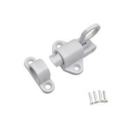 Loquet Porte Aluminum Alloy Door Latch Self-Closing Bolt Pull Ring Spring Bounce Lock Window Gate Security Catches(White)