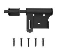 Loquet Porte Coulissante, 158mm Verrou Porte Coulissante, Targette de Porte, Verrou à Boulon Noir, Verrou Porte Interieure, Serrure Loquet Porte Verrou pour Salle de Bain, Jardin, Fenêtre, Garage