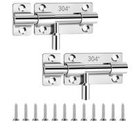 Loquet Porte Inox 304 2Pcs Serrure Verrouillage Fermeture Sécurisée à Installation Facile pour Porte Garage Portail Sécurisé avec Système d'Insertion Verrouillée Résistant à la Rouille